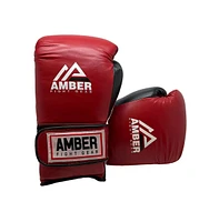 Amber Sports Renegade v1.0 Pro Hook & Loop Leather Boxing Gloves, Durable, Ideal for Sparring & Heavy Bags, Superior Shock Absorption & Ventilation