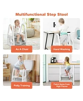 Gouun Boys Step Stool Learning Helper with Armrest for Kitchen Toilet Potty Training