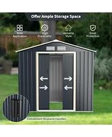 Gouun 7 Feet x 4 Feet Metal Storage Shed with Sliding Double Lockable Doors