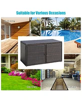 Gouun 88 Gallon Garden Patio Rattan Storage Container Box