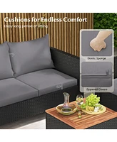 Gouun 4 Pieces Outdoor Conversation Set with Storage Table