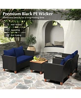 Gouun 4 Pieces Outdoor Conversation Set with Storage Table