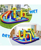 Gouun 7-in-1 Inflatable Water Slide with 735W Air Blower and Splash Pool