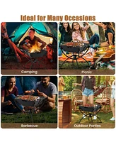 Gouun 3-in-1 Camping Campfire Grill with Stainless Steel Grills Carrying Bag & Gloves