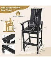 Gouun Tall Adirondack Chair Outdoor Bar Stool with Ergonomic Backrest for Backyard