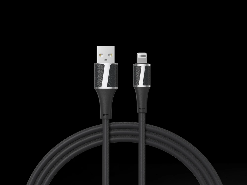 Brookstone Leather Tipped 6 Foot Mfi Certified Sync and Charge Lightning Cable