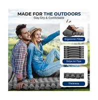 SereneLife Ultralight Sleeping Pad with Carrying Bag, Compact & Self-Inflating, Gray