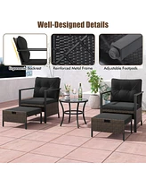 Gouun 4 Piece Outdoor Furniture Set with Glass Topped Table