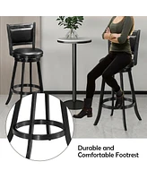 Gouun Set of 2 29 Inch Swivel Bar Height Stool Wood Dining Chair Barstool