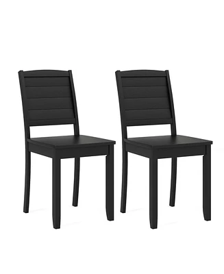 Gouun Wood Dining Chair Set of 2 Armless Kitchen Chairs with Rubber Wood Legs