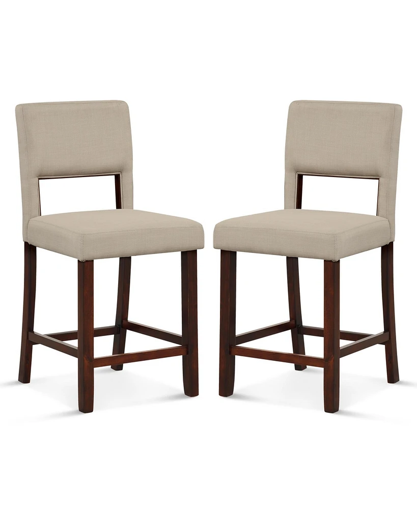 Gouun 2 Piece Bar Chair Set with Hollowed Back and Rubber Wood Legs