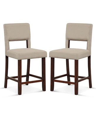 Gouun 2 Piece Bar Chair Set with Hollowed Back and Rubber Wood Legs