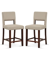 Gouun 2 Piece Bar Chair Set with Hollowed Back and Rubber Wood Legs