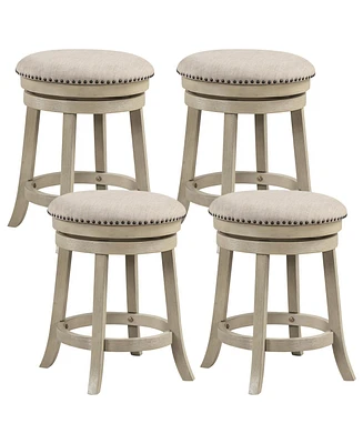 Gouun 24 Inches Swivel Bar Stools Set of 2 wth Wooden Frame-24 inches