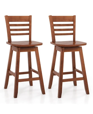 Gouun Counter Height Barstools Set of 2 with Footrest for Kitchen Island Bar