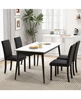 Gouun Dining Chair Set of 4 Upholstered Kitchen Dinette Chairs with Wood Frame