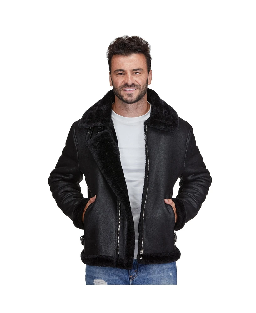 Braveman Men's Faux Shearling Bomber Jacket