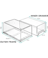 Sorbus 2 Pack Large Clear Stackable Pull-Out Drawers