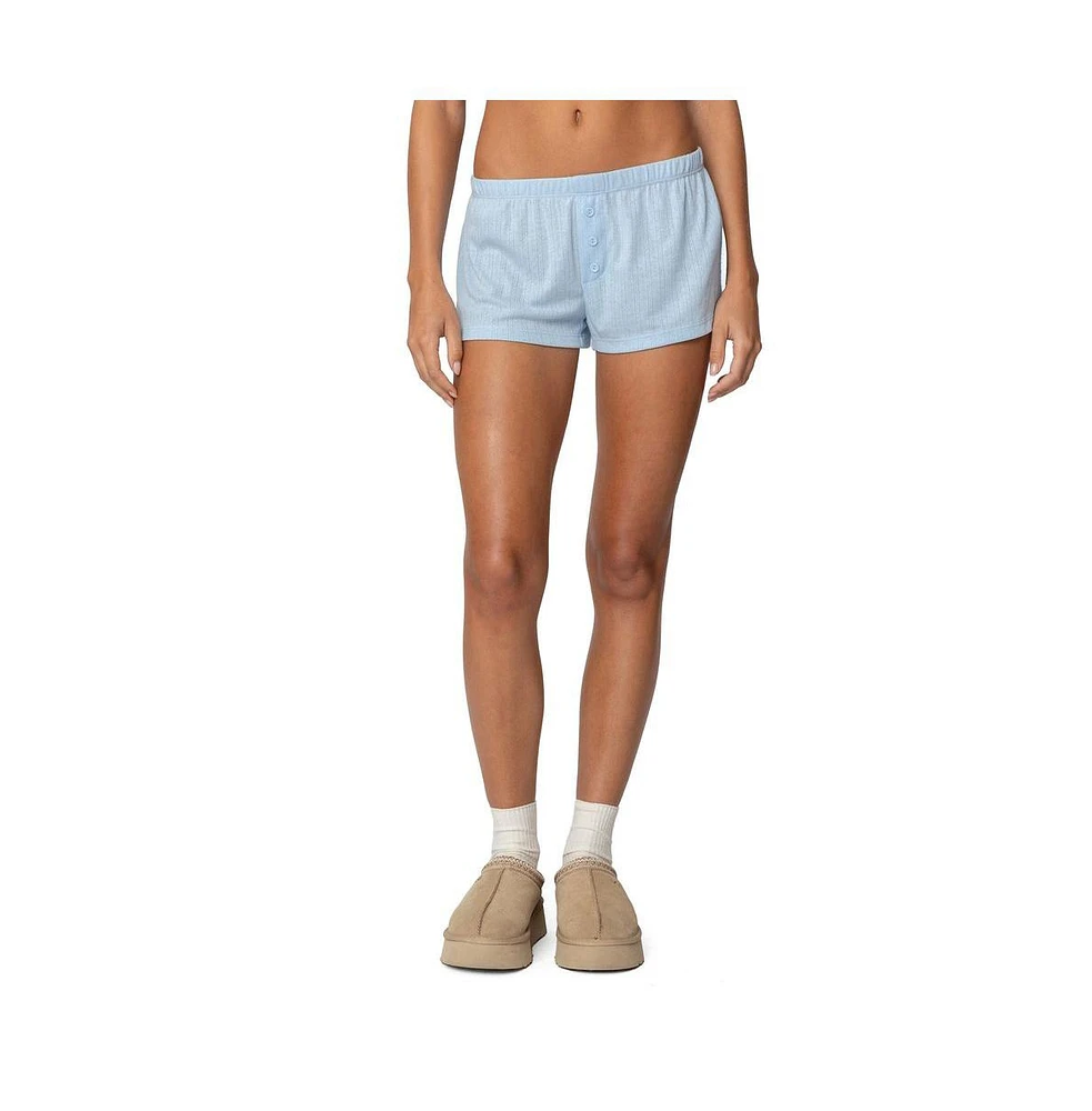 Edikted Women's Keely Pointelle Shorts