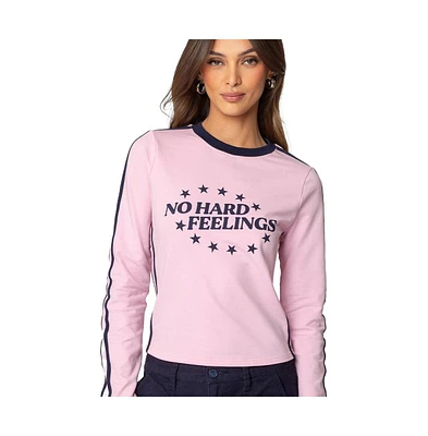 Edikted Womens No Hard Feelings Long Sleeve T Shirt