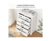 gaomon 6 Drawer Dresser for Bedroom, Modern Chest of Drawers, 31.5 Inch Wide Storage Cabinet with Sturdy Legs