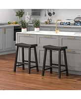 Gouun Set of 2 24 Inch Counter Height Stools with Solid Wood Legs