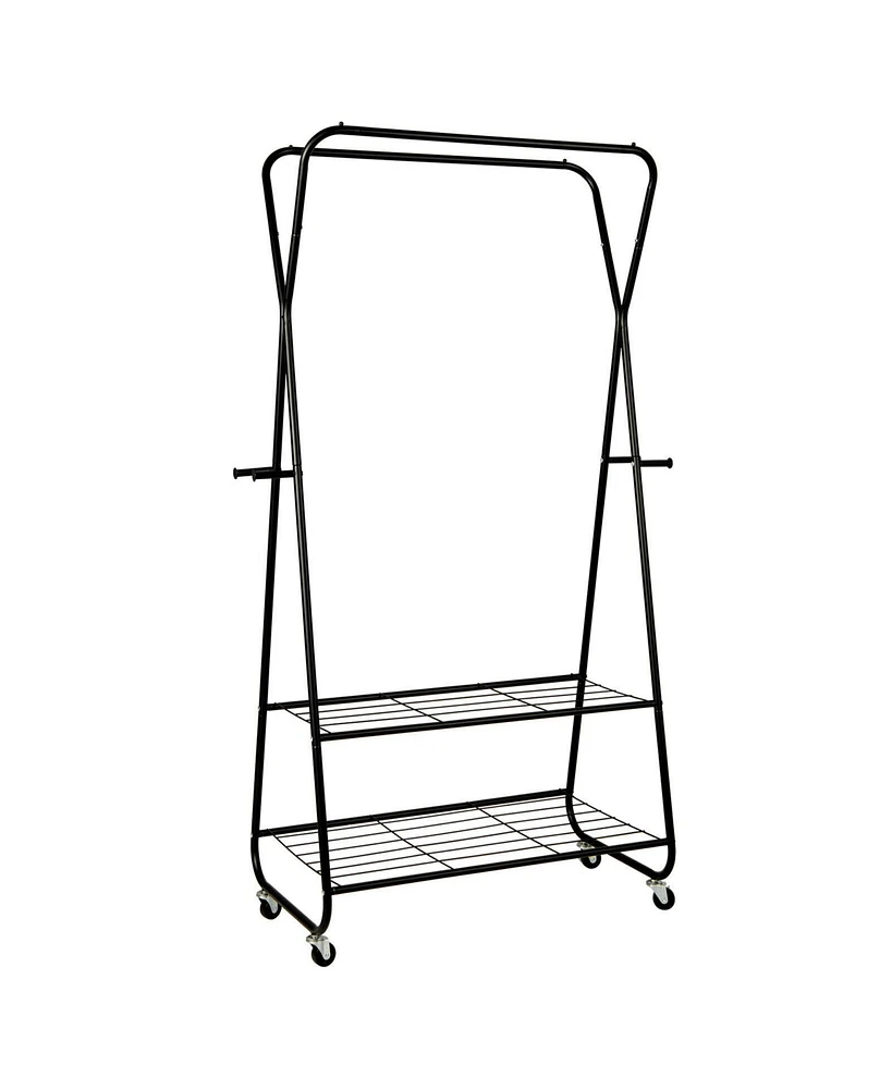 Gouun Heavy Duty Clothes Rack on Wheels with Shelves