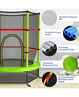 Gouun 55 Inch Kids Recreational Trampoline Bouncing Jumping Mat with Enclosure Net