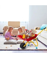 Gouun Outdoor Garden Backyard Play Toy Kids Metal Wheelbarrow