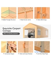Gouun 10 x 20 Feet Heavy-Duty Steel Portable Carport Car Canopy Shelter