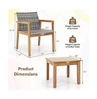 Gouun 3 Pieces Patio Furniture Set with Chair