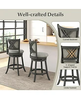 Gouun Swivel Bar Stools Set of 2 with Soft-padded Back and Seat-s