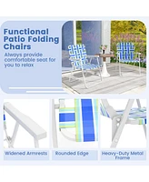 Gouun 4 Pieces Folding Beach Chair Camping Lawn Webbing Chair