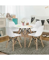 Gouun 4 Pcs Children Chair Set Medieval Style Dining Chairs with Wood Legs
