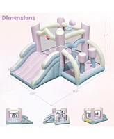 Gouun Kids Bounce House with Slide and 2 Boxing Columns Bouncy Castle for Party without Blower