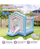 Gouun Kids Bounce House with Slide and Basketball Rim Bouncy Castle for Party without Blower