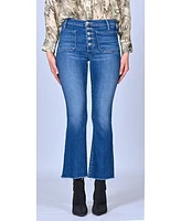 Black Orchid Denim Women's Angelina Patch Pocket Crop Flare Jean