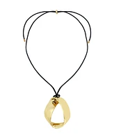 Robert Lee Morris Soho Sculptural Pendant Leather Slider Necklace