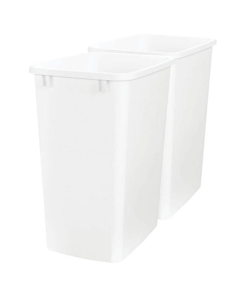 Rev-a-Shelf Polymer Replacement 35 qt. Trash Bin, White, 2 Pack, Rv-35-11-2