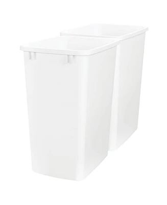 Rev-a-Shelf Polymer Replacement 35 qt. Trash Bin, White, 2 Pack, Rv-35-11-2