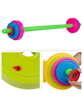 Hey Play Barbell and 8 Plates Kids Weight Set