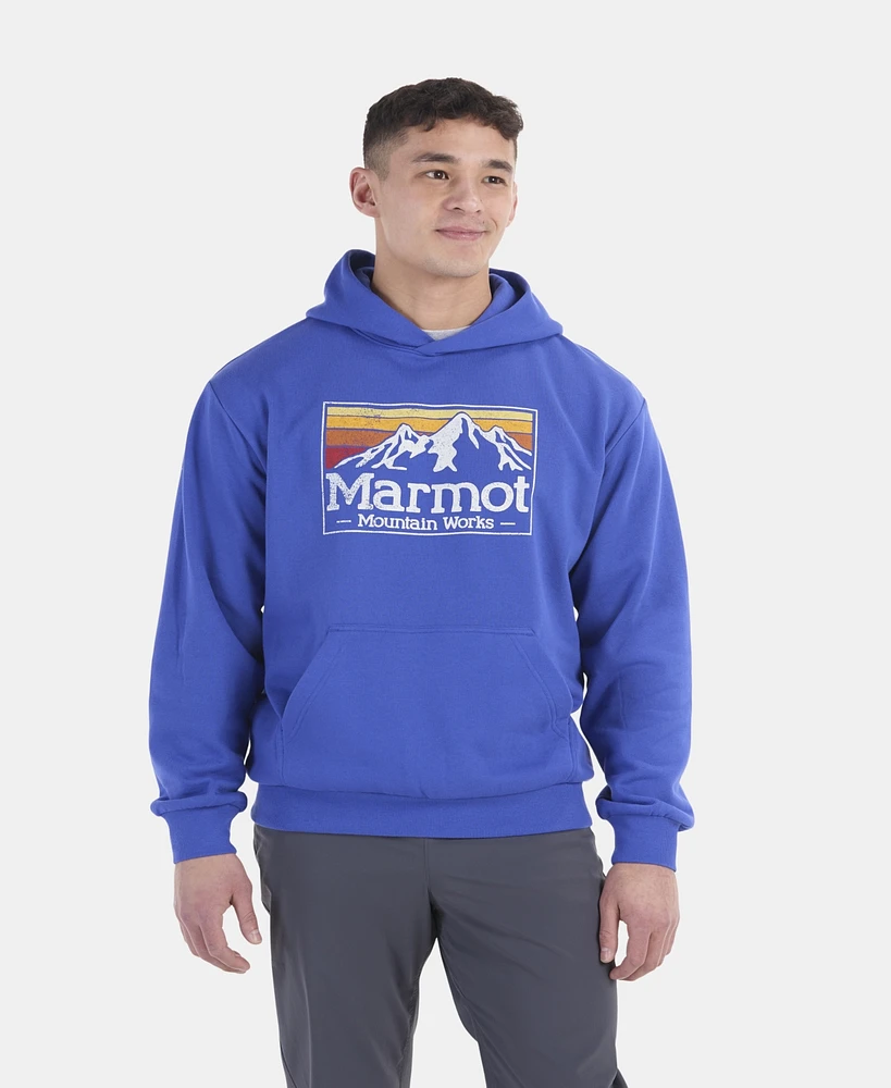 Marmot Men's Mountain Works Logo-Print Fleece Hoodie