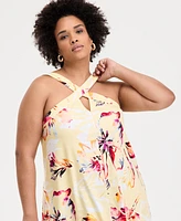 INC Plus Printed Halter Maxi Dress, Exclusively at Macy's