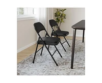 gaomon 4 Pack Folding Chairs With Padded Cushion and Back, for Outside, Foldable Metal Frame Hold Up to 350 Lbs, Chai
