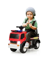 Gymax Kids 6V Ride On Fire Truck Fire Engine Battery Powered w/ Siren