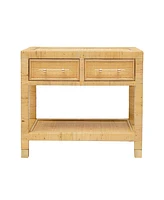Tov Furniture 16.9" Rattan Nightstand