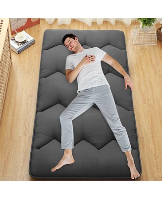 gaomon Queen Size Japanese Futon Mattress, Foldable Roll-Up Floor Mat, Tatami & Camping Pad