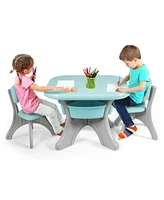Gouun In/Outdoor 3-Piece Plastic Children Play Table & Chair Set