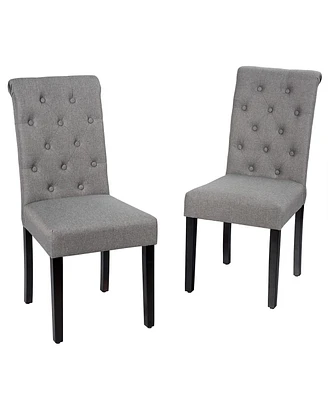 Gouun 2 Pieces Tufted Dining Chair Set with Adjustable Anti-Slip Foot Pads