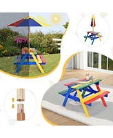 Gouun 4 Seat Kids Picnic Table with Umbrella